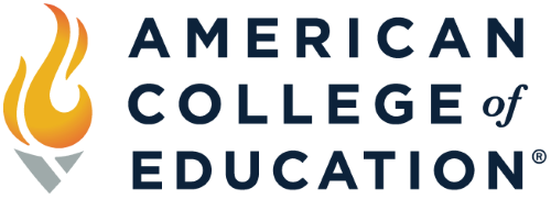 American College of Education with torch