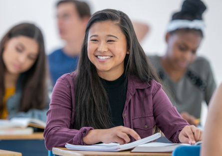 An image of a smiling high school student